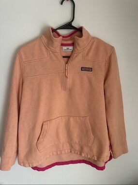 Vineyard Vines Peach Pullover with Pink Trim size S